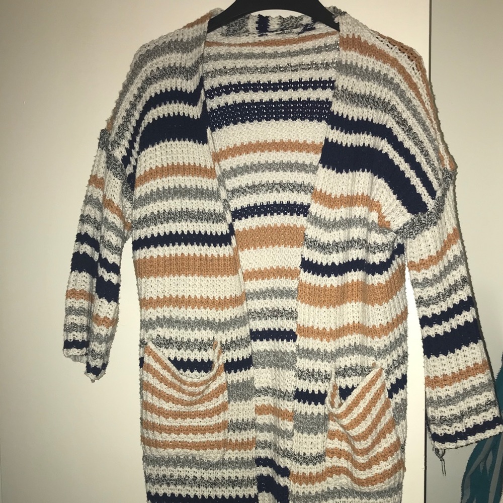 Striped cardigan sweater